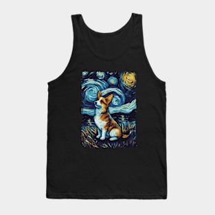 Corgi Starry Night Tank Top